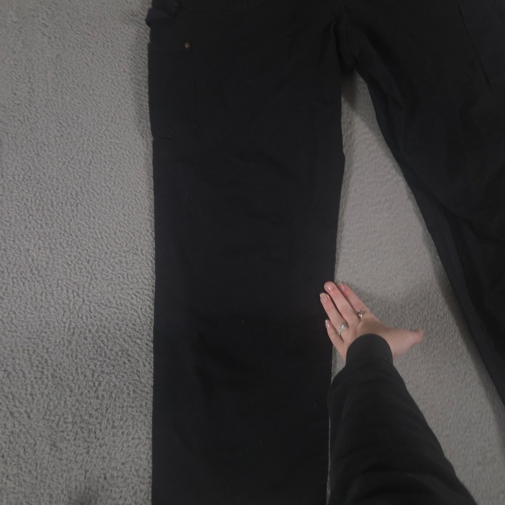 Carhartt Pants Mens 38x30 Black Loose Straight Washed Duck Double-Front Dungaree - Picture 13 of 15